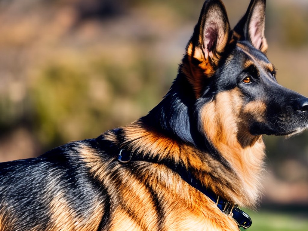 RAW photo, a close-up shot of a German Shepherd's face, capturing its loyal and intelligent expression, soft natural lighting, 8k UHD resolution, high-quality, realistic photo, subtle film grain, Canon EOS R5