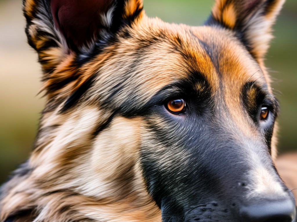 RAW photo, a close-up portrait of a German Shepherd dog showcasing its loyal and attentive temperament, soft natural lighting, 8k uhd, high resolution, realistic photo, Fujifilm XT4