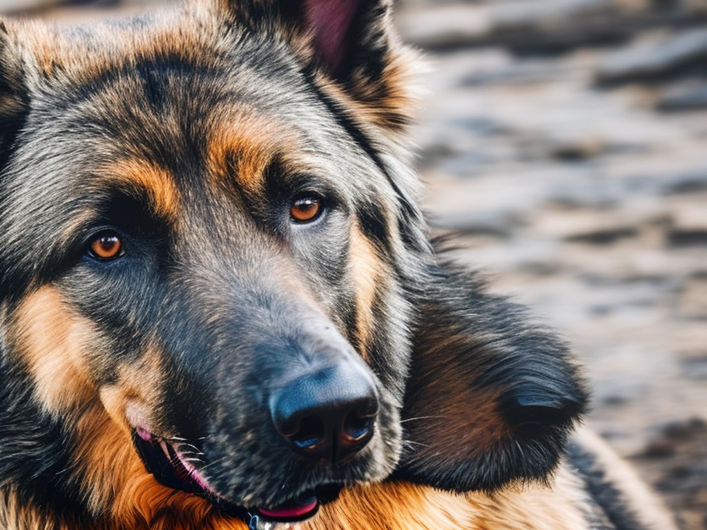 RAW photo, a close-up portrait of a German Shepherd dog, showcasing its intelligent and loyal demeanor, soft natural lighting, 8k UHD resolution, high-quality, realistic photo, subtle film grain, Canon EOS R5