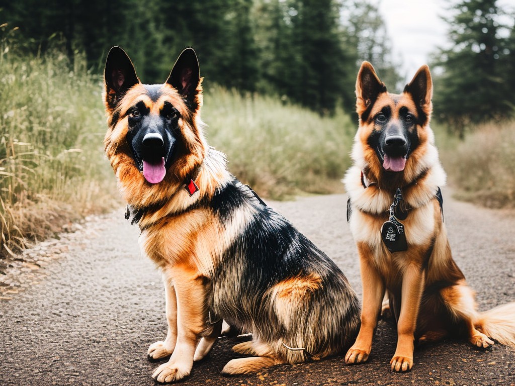 RAW photo, a German Shepherd dog sitting obediently next to its owner, showcasing the breed's loyal and protective traits, soft natural lighting, 8k uhd, high resolution, realistic photo, subtle film grain, Sony A7III