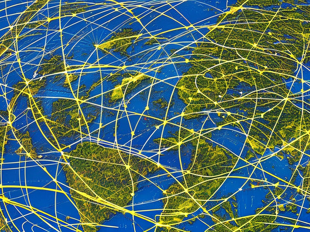 RAW photo, an abstract image representing the concept of rotating proxies in Python Requests, featuring a spinning globe with network lines connecting different proxy locations, high quality, 8k UHD resolution, dynamic and vivid image captured with a DSLR camera