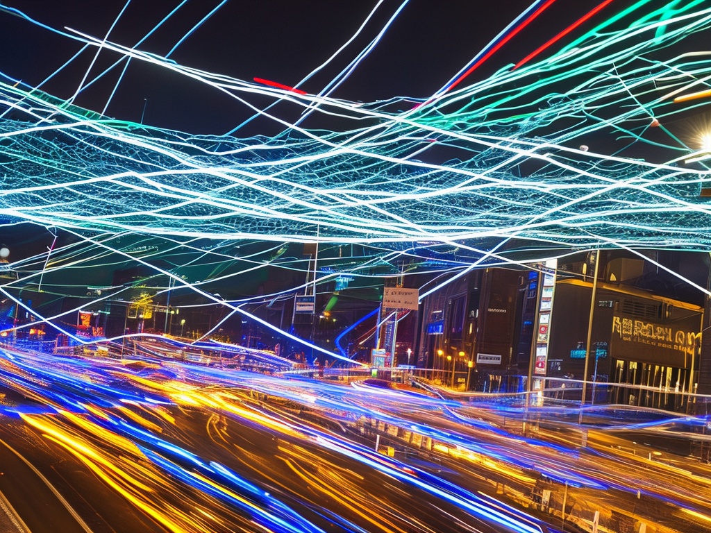 RAW photo, a visual representation of using rotating proxies in Python Requests, showcasing multiple network cables tangled together with Python code snippets visible on a computer screen, soft blue lighting to create a modern tech atmosphere, 8k UHD resolution, realistic photo, film grain, Sony Alpha 7R IV